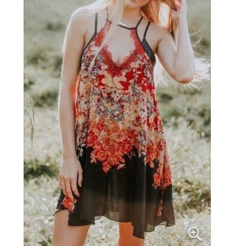 NWT Free People Intimately Floral Haze Printed Mini Slip Dress Boho Fairy Small